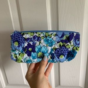 Vera Bradley Blue Floral Pencil/Makeup brush Bag